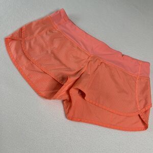 Lululemon Women's Size 10 Speed Short Wagon Stripe Pop Orange